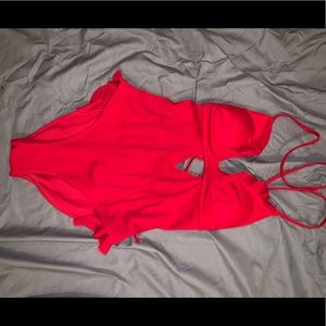 Red swimsuit